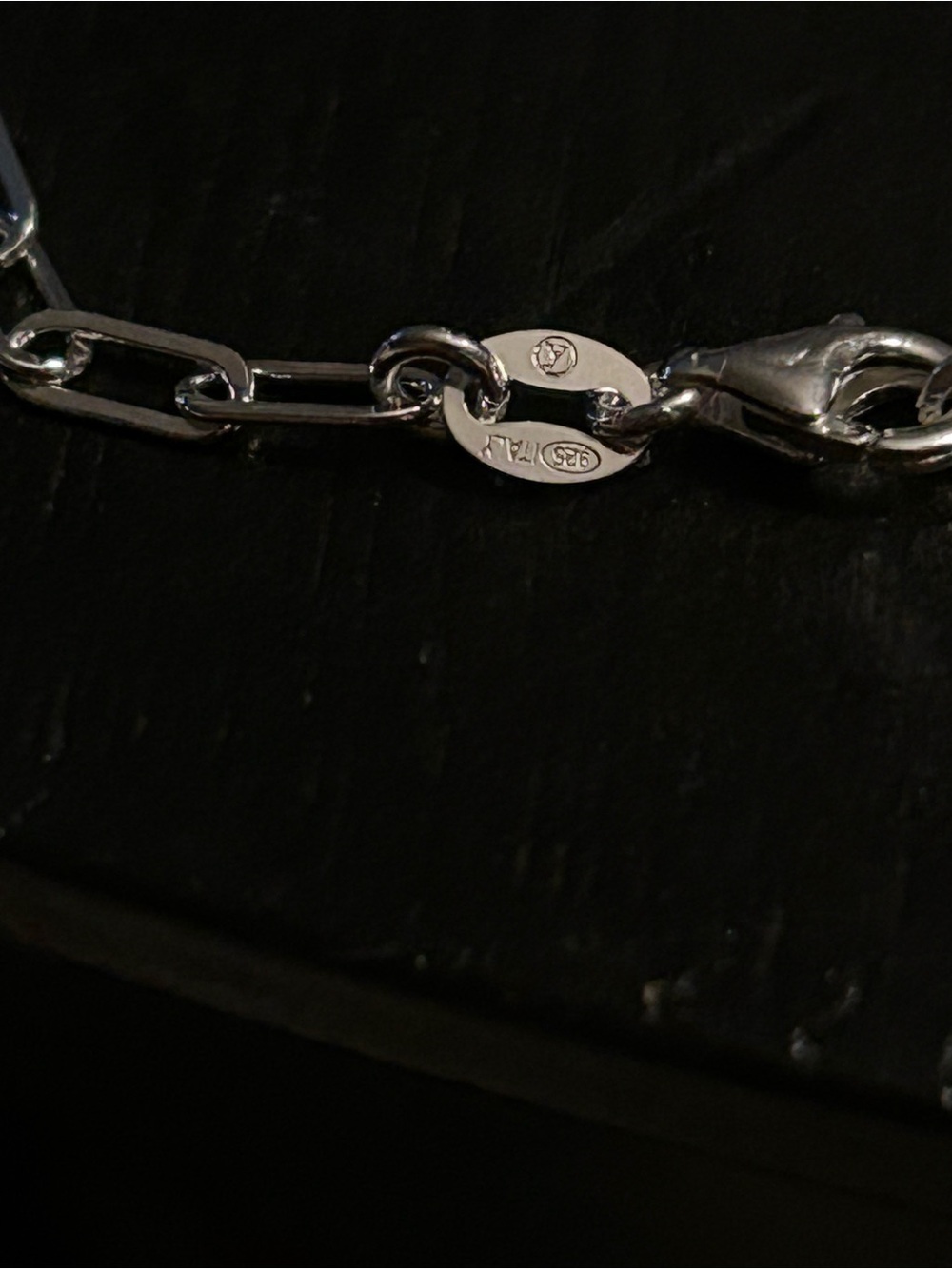 Sterling Silver Paperclip Chain Necklace - Shiny Silver 16 inch